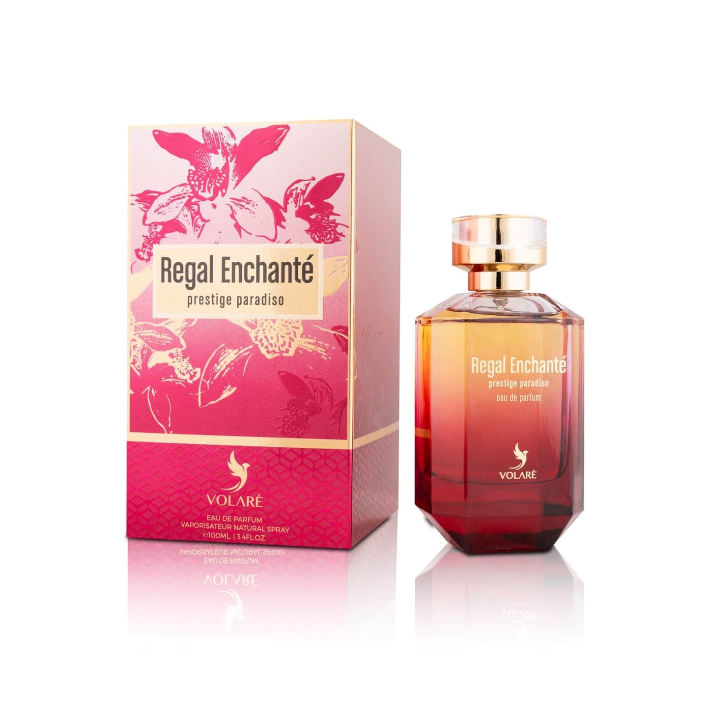 Image of Volare Regal Enchante prestige paradiso eau de parfum bottle with box