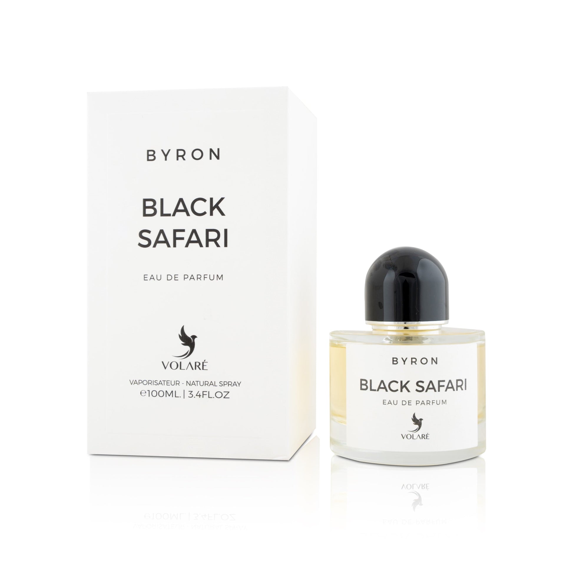 Byron Black Safari perfume bottle and packaging on a white background