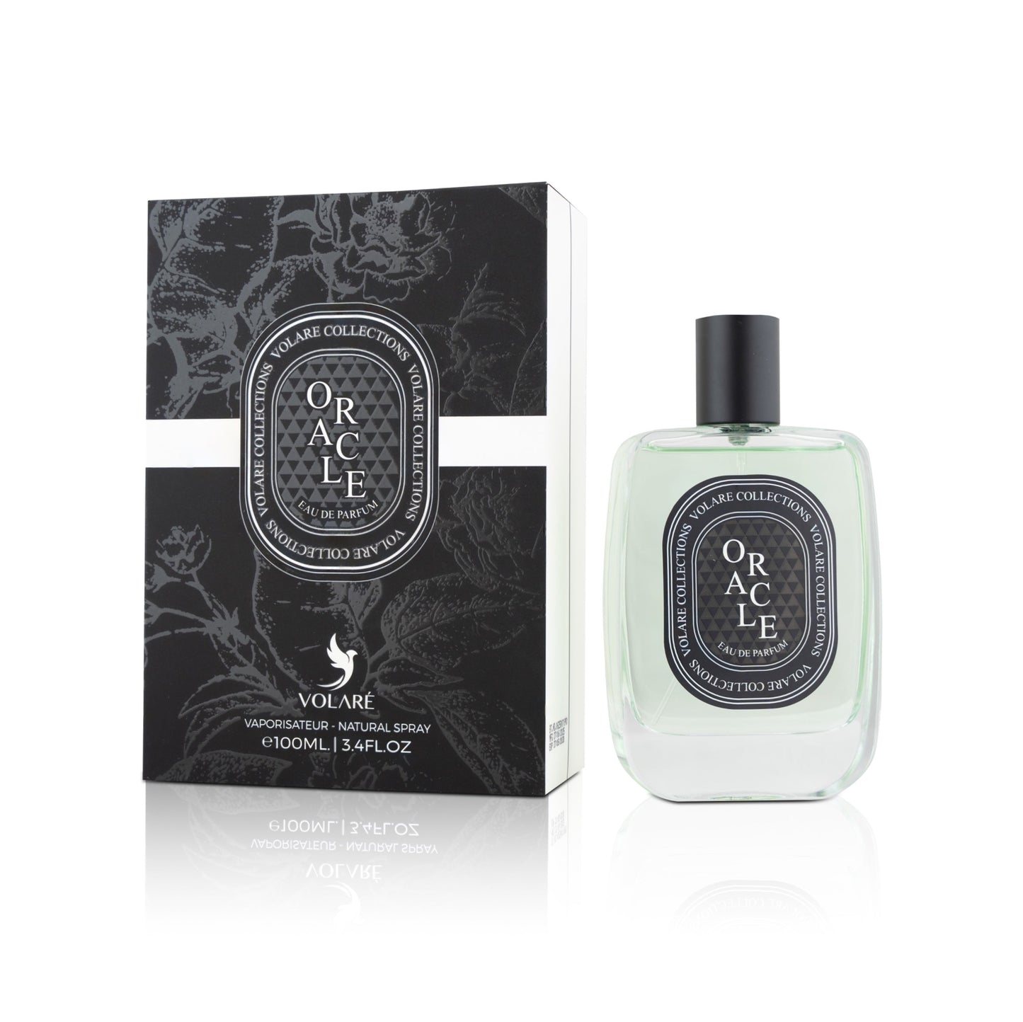 Oracle Volare perfume bottle and packaging on a white background
